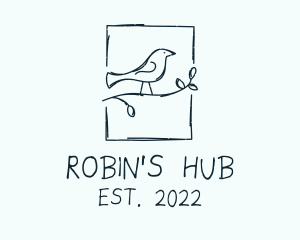 Rustic Sketch Handicraft Robin  logo