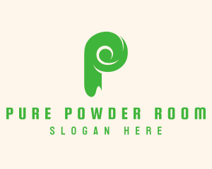 Green Eco Letter P logo design