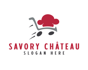 Chef Hat Shopping Cart logo design