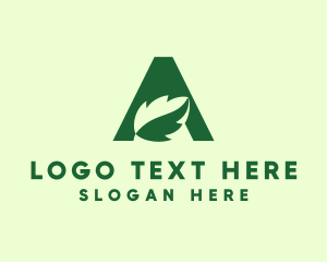 Green Eco Letter A logo