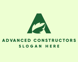 Green Eco Letter A logo design