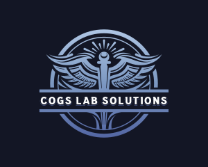 Medical Lab Caduceus logo design