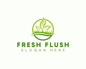 Leaf Grass Lawn logo design