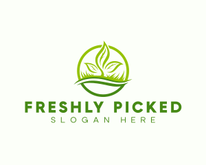 Leaf Grass Lawn logo design