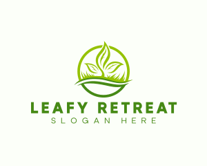 Leaf Grass Lawn logo design