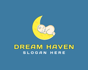 Baby Sleeping Moon logo design