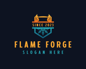 HVAC Fire Ice Thermal logo design