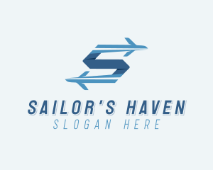 Plane Forwarding Letter S logo design