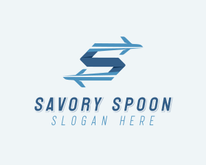 Plane Forwarding Letter S logo design