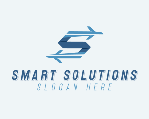 Plane Forwarding Letter S logo design