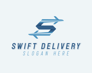 Plane Forwarding Letter S logo design