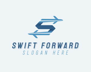 Plane Forwarding Letter S logo design