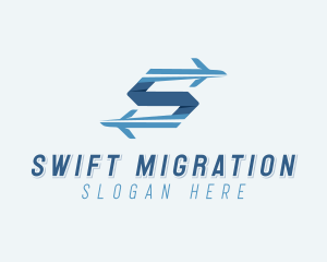 Plane Forwarding Letter S logo design