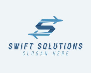 Plane Forwarding Letter S logo design