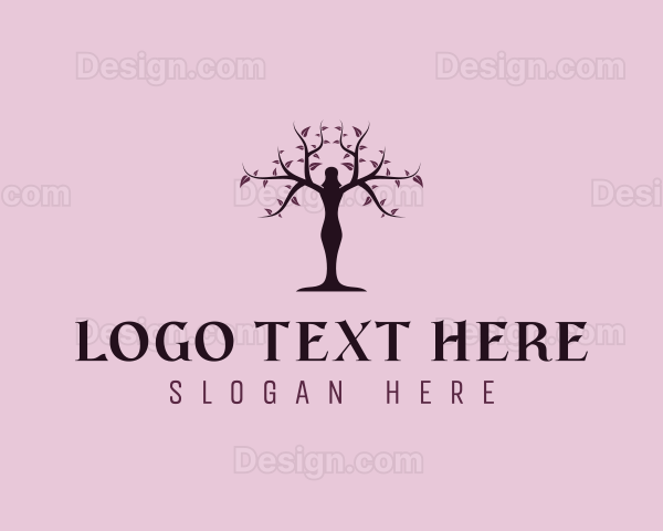 Beauty Spa Woman Tree Logo