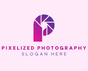 Camera Shutter Letter P logo design