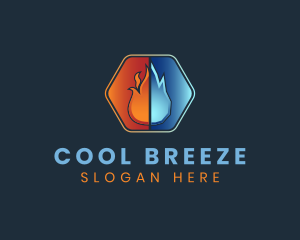 Flame Ice Heating Cooling logo design