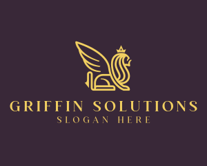 Majestic Griffin Lion logo design