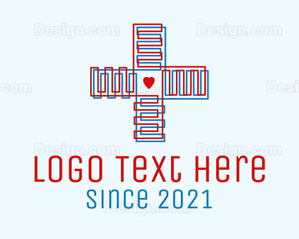 Heart Hospital Cross Logo