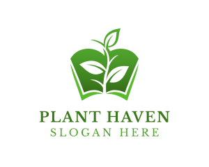 Gradient Plant Book logo design