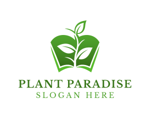 Gradient Plant Book logo design