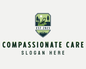 Lawn Care Grass Gardening logo design