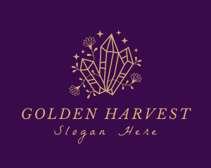 Golden Gemstone Crystal logo design