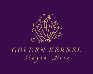 Golden Gemstone Crystal logo design