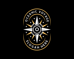 Sun Star Compass Voyage logo design