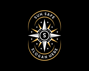 Sun Star Compass Voyage logo design