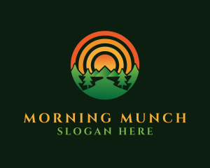 Mountain Sun Nature logo design