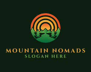 Mountain Sun Nature logo design