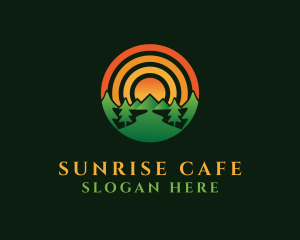 Mountain Sun Nature logo design