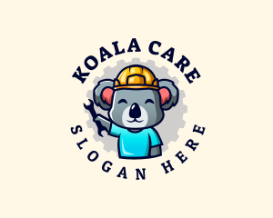 Koala Hardhat Wrench logo design