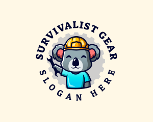 Koala Hardhat Wrench logo design