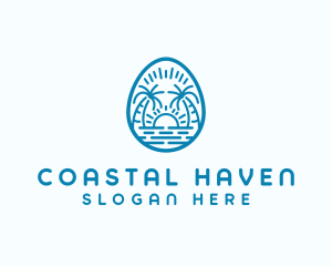 Sunset Beach Egg logo design