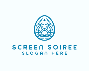 Sunset Beach Egg logo design