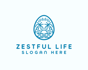 Sunset Beach Egg logo design