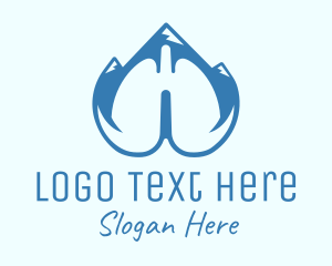 Blue Respiratory Lungs Mountain logo