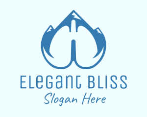 Blue Respiratory Lungs Mountain logo