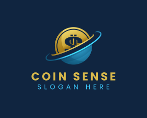 Global Coin Dollar Currency logo design