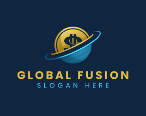 Global Coin Dollar Currency logo design