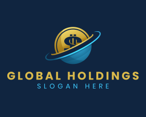 Global Coin Dollar Currency logo design