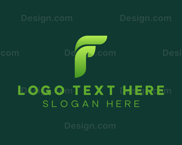 Wing Leaf Modern Letter F Logo