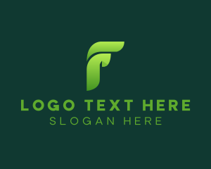 Wing Leaf Modern Letter F logo