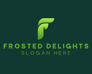 Wing Leaf Modern Letter F logo design