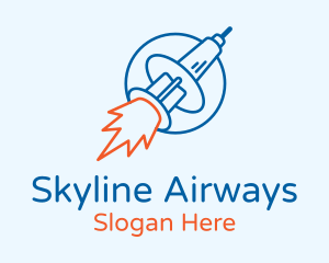 Syringe Vaccine Rocket logo