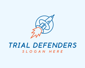 Syringe Vaccine Rocket logo design