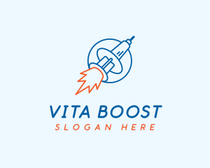 Syringe Vaccine Rocket logo