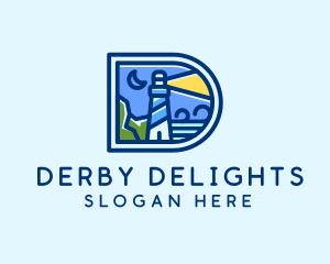 Ocean Lighthouse Letter D  logo design